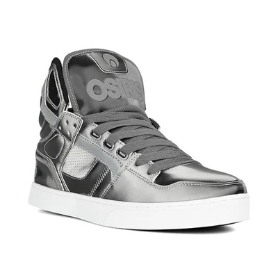 Osiris Klon Hoch Top Schuhe - Silber / Schwarz/Holo