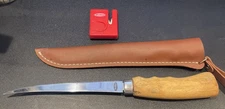 Berkley Fishing Filet Knife & Leather Sheath w/ Sharpener