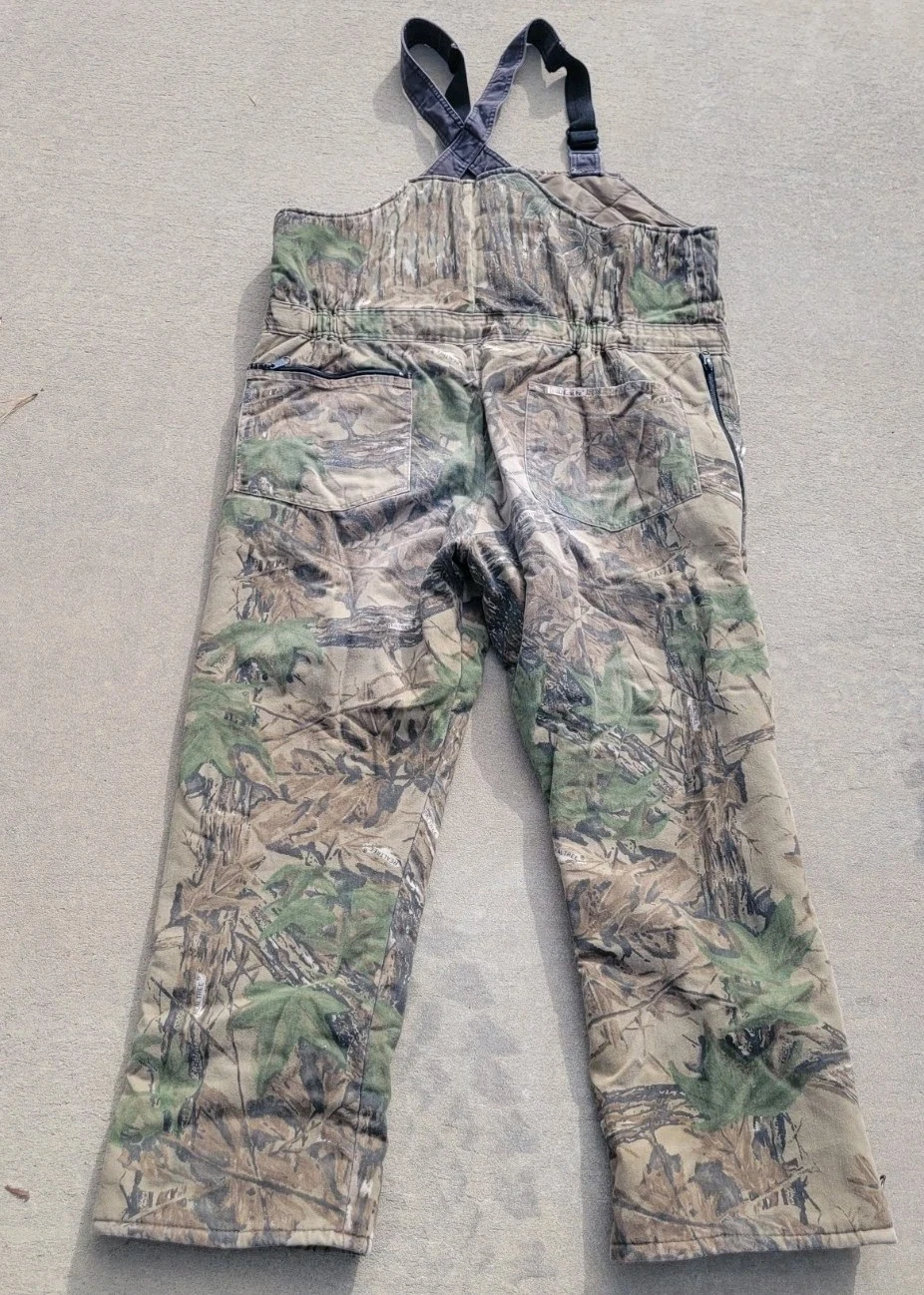 VTG Walls Outdoor Blizzard Pruf Insulated Bibs RealTree Hunting Overalls Sz XL R