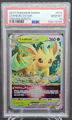 2023 Pokemon TCG Crown Zenith Leafeon VSTAR 14/159 PSA 10 GEM MT