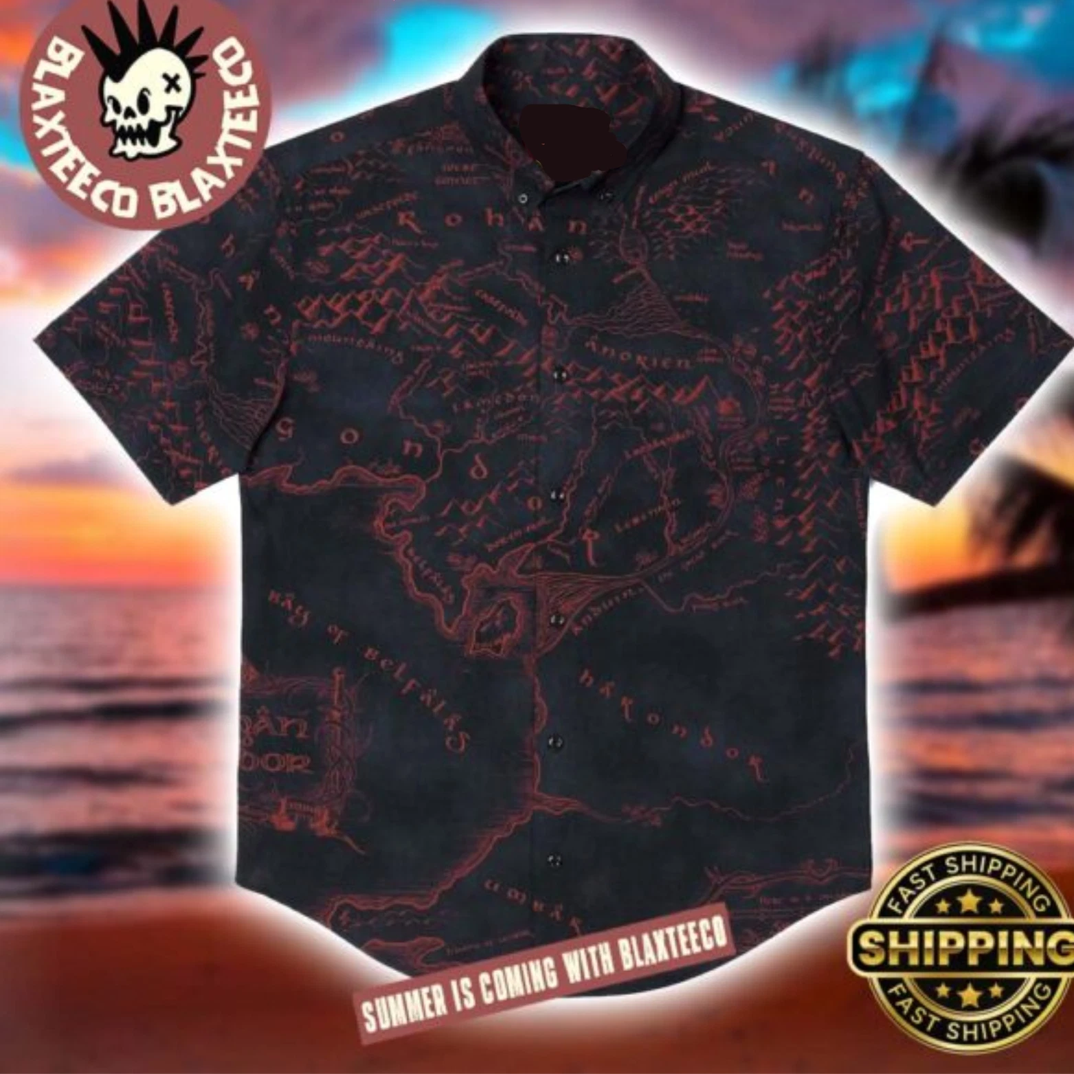 The Lord of the Rings World’s Map The World Is Changed Hawaiian Shirt Reprint