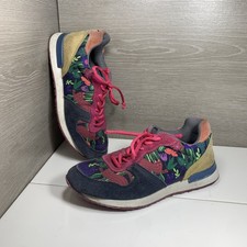 Inkkas Sokoke Jogger Hand Drawn Art Feline Floral Abstract Print Sz 7 Shoes