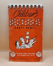 Vintage 1952 Children's Birthday Party Games Book Paperback Made in USA