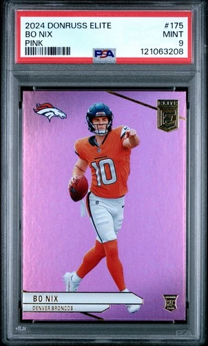2024 PANINI DONRUSS ELITE PINK #175 BO NIX PSA 9