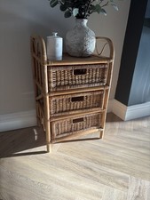 Boho Wicker / Cane / Bamboo - Vintage Drawers Unit 