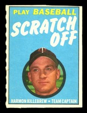 1970 TOPPS PLAY BASEBALL SCRATCH OFF Harmen Killebrew NM UNSCRATCHED Twins HOF