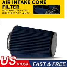 4'' 102mm Long High Flow Inlet Cone Dry Filter Cold Air Intake Replacement
