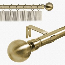 28mm Extendable Adjustable Curtain Pole Rod with Decorative Ball Finials –