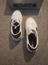 Skechers Mark Nason Men Sz UK 11 White leather New Wave Cup The Volley Sneaker