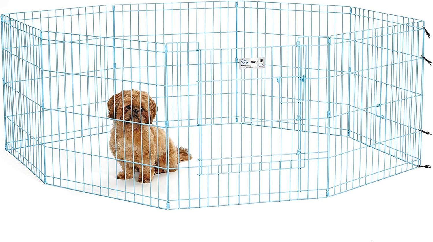 Recinto Esterno per Animali Metallo Pieghevole con Porta Sicurezza