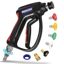 MEKOH Short Pressure Washer Gun with Swivel, 5000 PSI High Power Washer Spray...