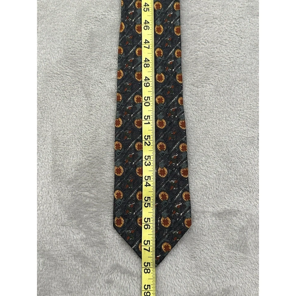 Corbata de seda Emanuel Ungaro Paris multicolor abstracta geométrica 58" x 3,75" de colección años 90 Foto 4 de 4