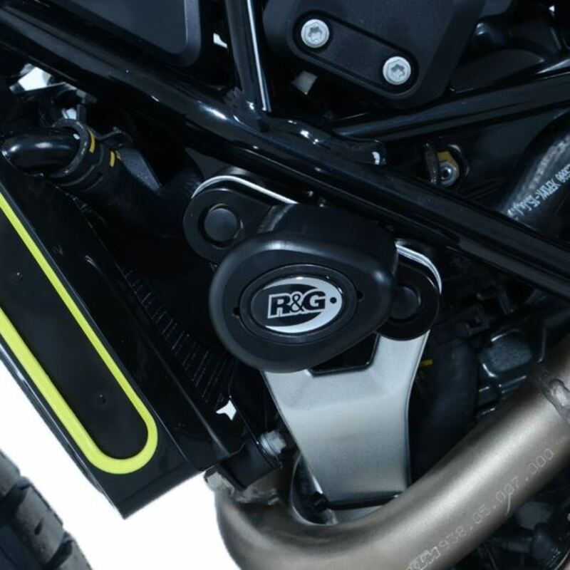 Plaquettes R&G Aero antichoc noires pour carénage Husqvarna Vitpilen 401