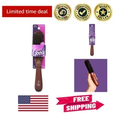 Luxurious Wood Styling Brush with Natural Boar Bristles - Flyaway Free Finish