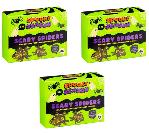 3 x 52g Spooky Season Halloween Milk Chocolate With Crunchy Bites - Scary Spider - Picture 7 of 7