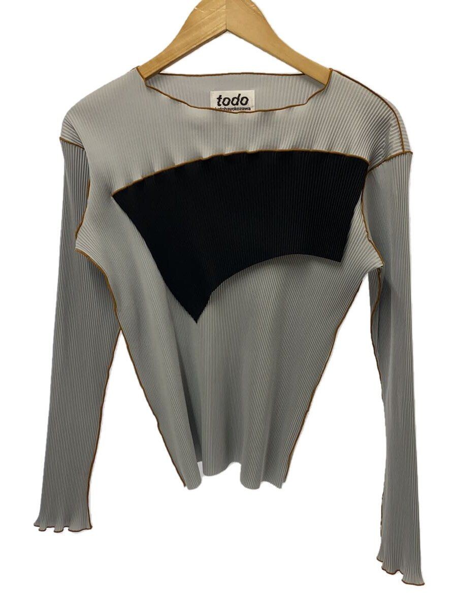 ALTRA Kotohayokozawa altri 23SS Todo top pieghettato maniche lunghe poliestere GRIGIO