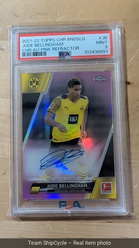 202021 TOPPS Merlin Chrome UCL Jude Bellingham Autograph PSA 9 ROOKIE G2U
