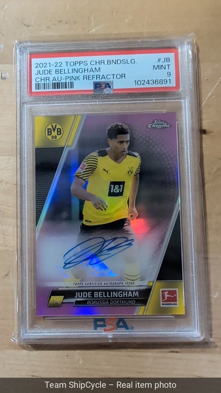 202021 TOPPS Merlin Chrome UCL Jude Bellingham Autograph PSA 9 ROOKIE G2U