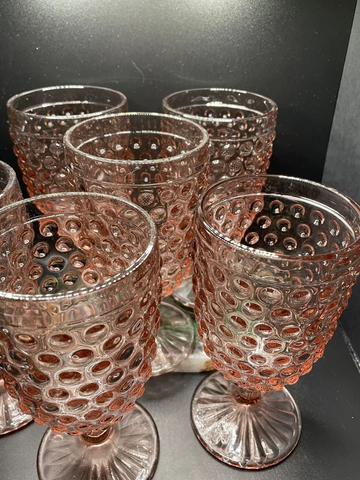 Juego de vajilla Martha Stewart 6 piezas 14,2 OZ copa de vidrio rosa 3,5 x 3,5 x 6,75 Foto 3 de 4