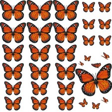 12 Pcs Monarch Butterfly Hair Clips, 3D Barrettes Orange