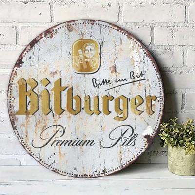 Bitburger Premium Pils Vintage Aluminum Tin Metal Signs Home Décor 8x8 Beer Wall