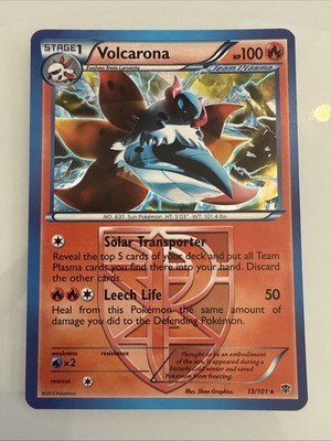 Volcarona 13/101 Black White Plasma Blast Reverse Holo Pokemon Card