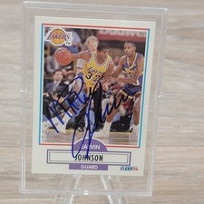 Earvin Magic Johnson Jr Autographed Basketball Card Los Angeles Lakers Signed