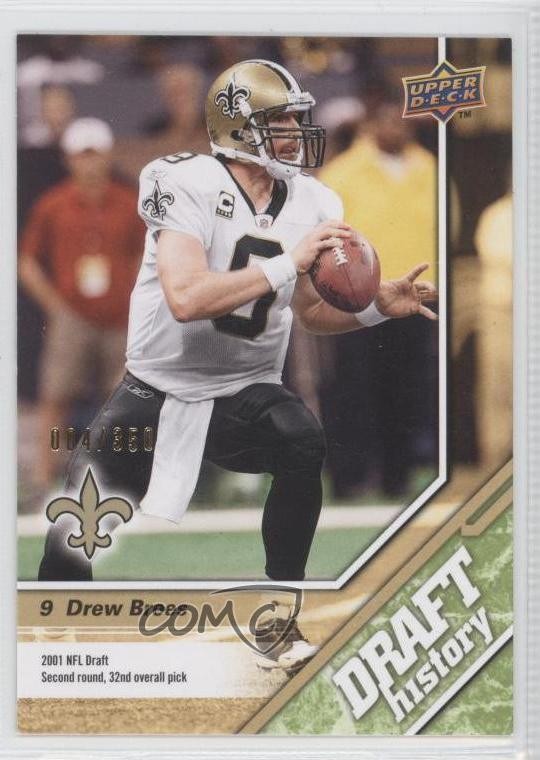 2009 Upper Deck Draft Edition Draft History Green 4/350 Drew Brees #153 HOF 0a7