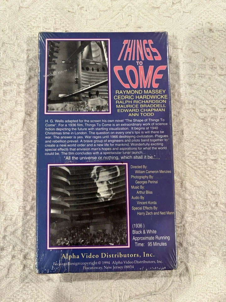 H.G. Wells Story of The Future Things to Come 1936 Movie VHS Sci-Fi New Sealed - Image 2 of 2