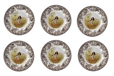 Spode Woodland Set Of 6 dinner Plates- all spaniel-----3666-----