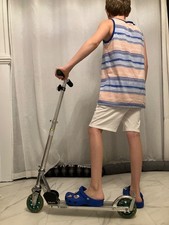 Razor A3 Silver Kick Scooter Folding Wheelie Bar Used was 99 new
