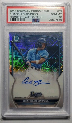 #ad 2023 Bowman Chrome Mega Box Chandler Simpson Prospect Auto RC PSA 10 $100.00