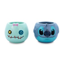 Disney Lilo & Stitch Scrump Et Couture Sculptée Céramique Mini Mugs Lot De 2