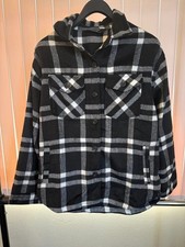 NWOT Women s Members Mark Black White Plaid Shacket Size Medium