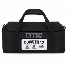 RTIC Road Trip Medium Duffle Bag Black Water Abrasion-Resistant 45L Brand New