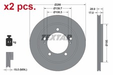 X2 PCS FRONT BRAKE DISC ROTOS X2 PCS SET 92136800 TEXTAR I