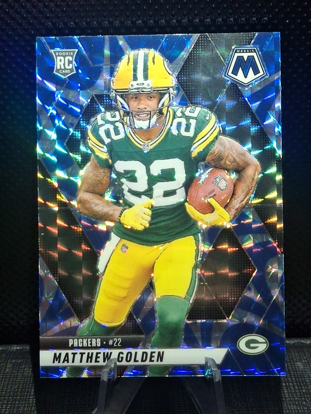 Matthew Golden Rookie RC #323 2025 Mosaic Blue Reactive Prizm - Packers