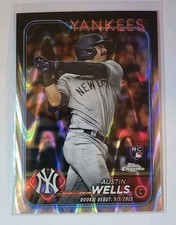Austin Wells Rookie Ray Wave Refractor 2024 Topps Chrome Update Baseball