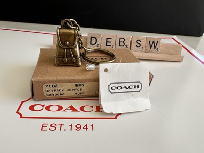 NWT COACH VINTAGE BRASS DAYPACK KEY FOB ORIGINAL BOX 7102 | eBay