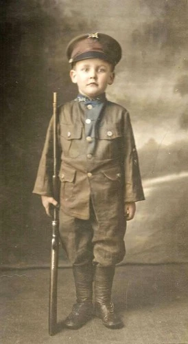 Antique Photo-Brave Little Soldier-Early 1900's-WW1 Era