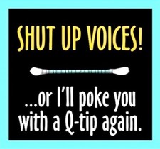 SHUT UP VOICES! ...Or I'll Poke You With A Q-Tip Again -MAGNET