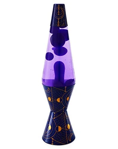 Blue and Purple Moon Phases Lava Lamp 14.5 Inch Globe Base and Cap and