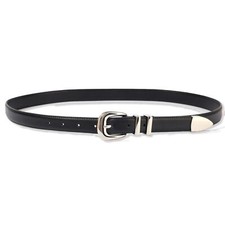 Thin Belts for Women Silver Buckle Belt for Jeans Fashion Adjustable Leather ...