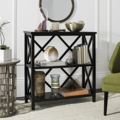 SAFAVIEH Lucas 2-Tier Low Etagere | Distressed / Black |