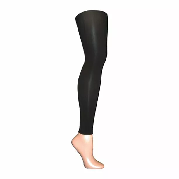 MUK LUKS Women's Black Izabella Microfiber Footless Tights (Medium 125-155  lbs)