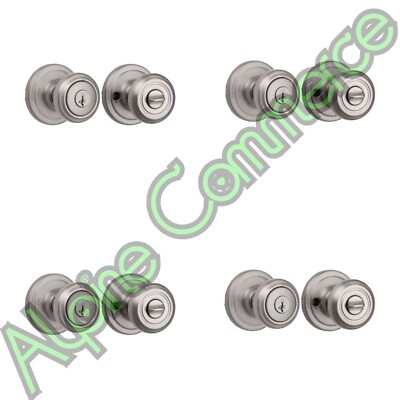 4-Pieces* Kwikset Cameron Keyed Entry Door Knob Signature Series