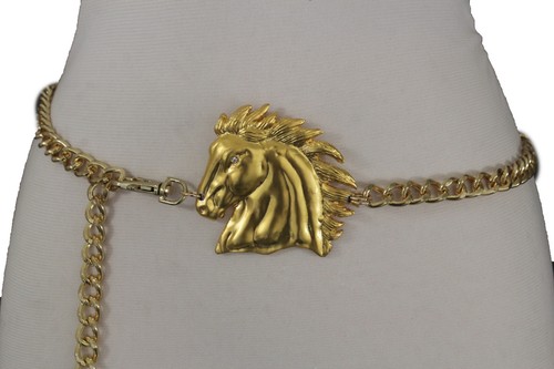 Women Belt Gold Metal Chains Western 