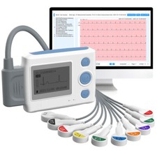 Moniteur ECG 24h Portable Professionnel 12 Derivations Avec Rapport D'Analyse AI