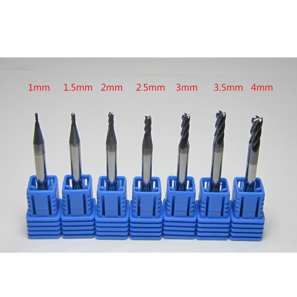 End Mill Set Buy 5pcs 4 Flute Tungsten Carbide End Mill HRC50 TIALN Cnc Milling Cutter Set 6x50mm End Mills - Foto 6
