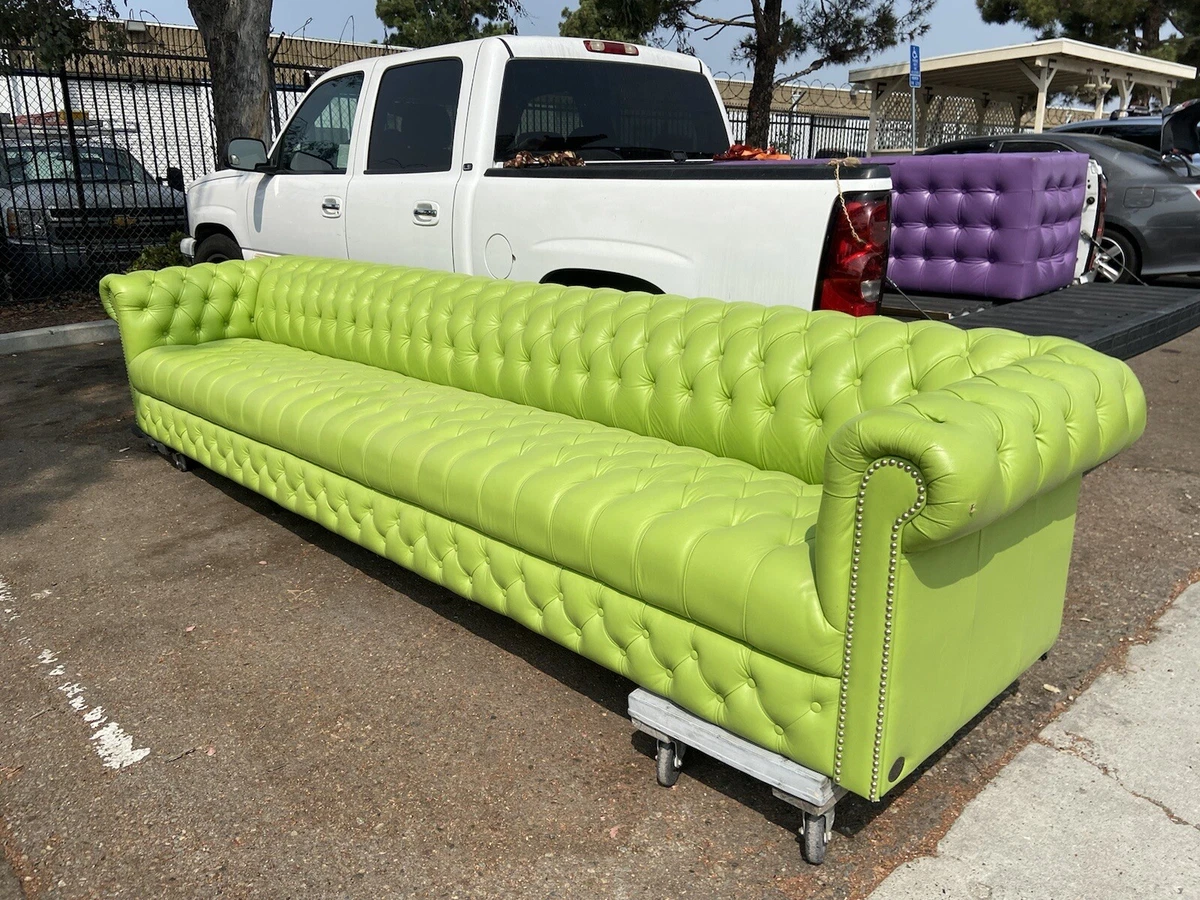 Long cheap tufted sofa